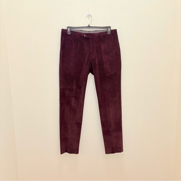 Todd Snyder Burgundy  Italian Corduroy Velvet Sutton Suit Pant Trouser Sz 33/32 - Picture 2 of 15